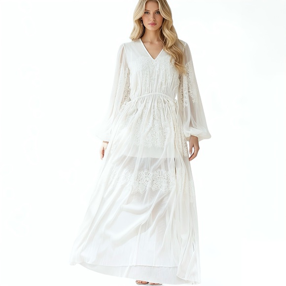 We Are Hah Dresses & Skirts - NWT We Are HAH Ethereal Love Sheer Lace Maxi Dress